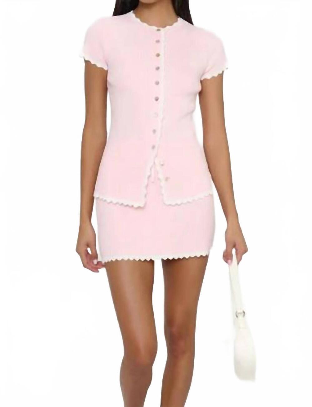 NEW SHOW ME YOUR MUMU heidi cardigan in taffy pink knit